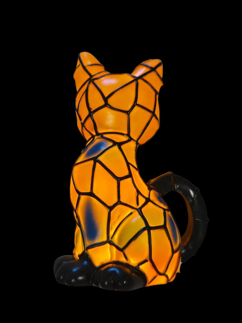 Whimsical Witch Cat Lamp Lightweight Plastic 38 Inch USB Cord 7 Inch Tall